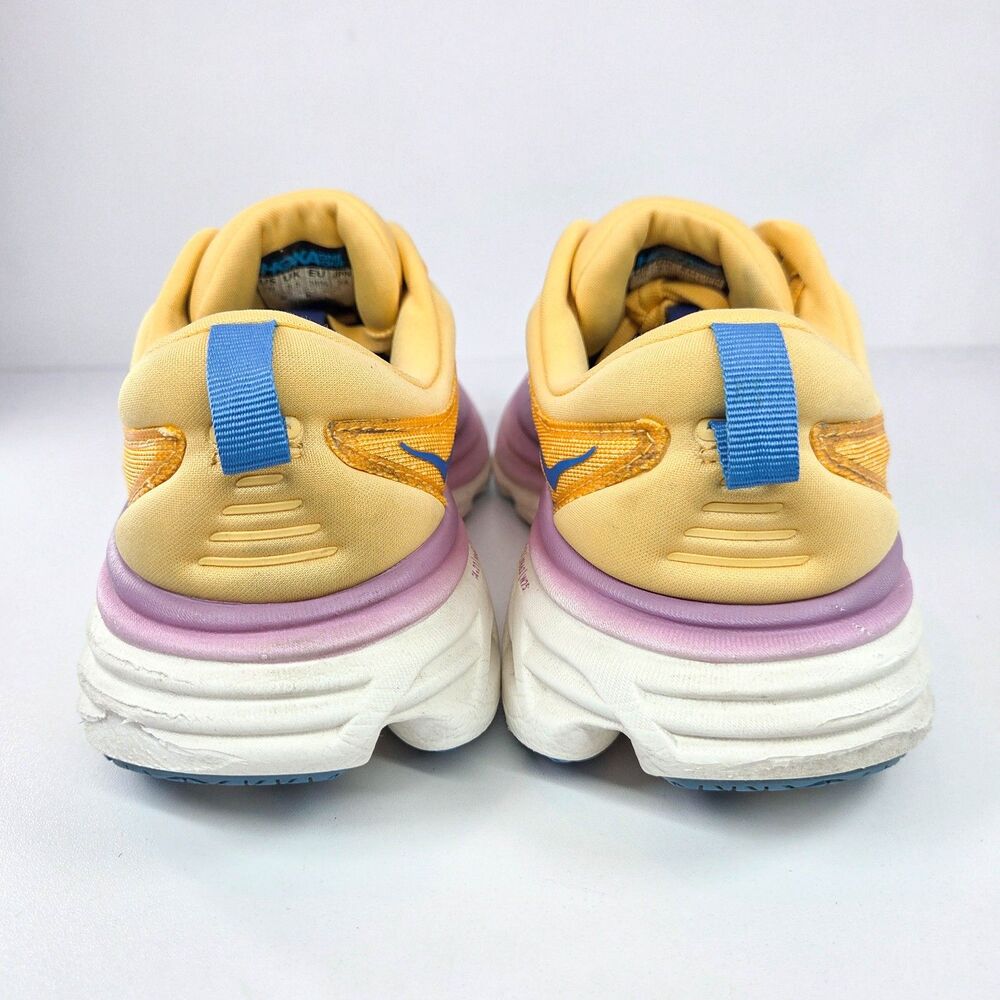 Hoka Bondi 8 ICYC 1127952 Women’s 7 Yellow Purple Running Shoes - Picture 4 of 7